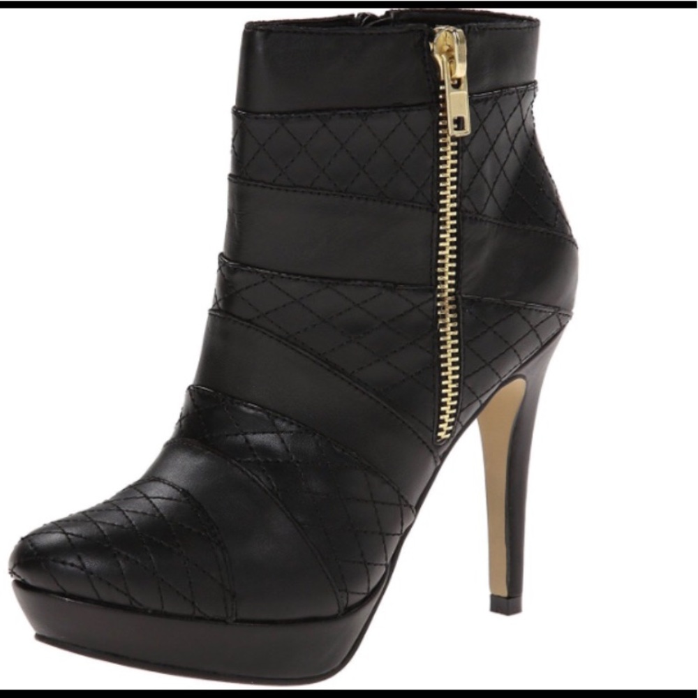 BLACK HEELED LEATHER BOOTIES Stiletto kensie